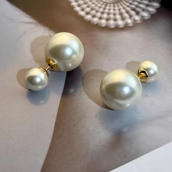 Pärl stud kõrvarõngad kahe kandmise viisi, metallist korpus, vasest postid, geomeetriline stiil, naistele