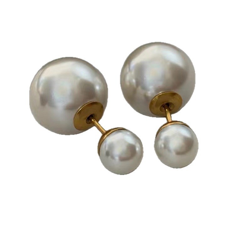 Pärl stud kõrvarõngad kahe kandmise viisi, metallist korpus, vasest postid, geomeetriline stiil, naistele