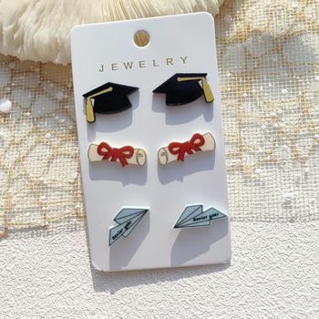 Akrila ģeometriskas auskari, triju gabalu komplekts, vintage retro stils, pavasaris 2024