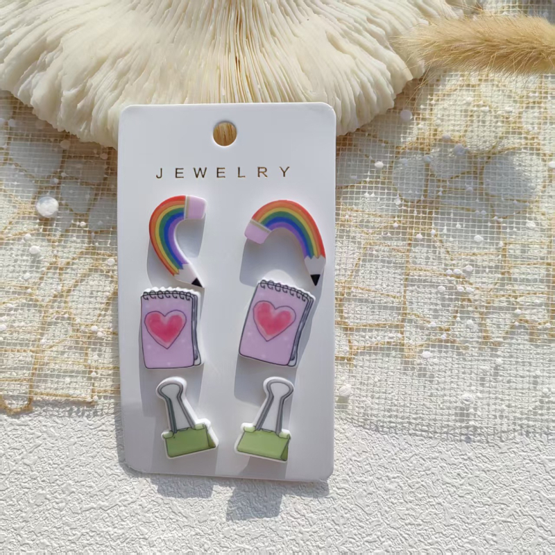 Akrila ģeometriskas auskari, triju gabalu komplekts, vintage retro stils, pavasaris 2024