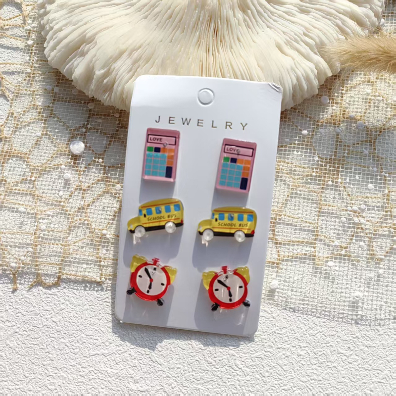 Akrila ģeometriskas auskari, triju gabalu komplekts, vintage retro stils, pavasaris 2024