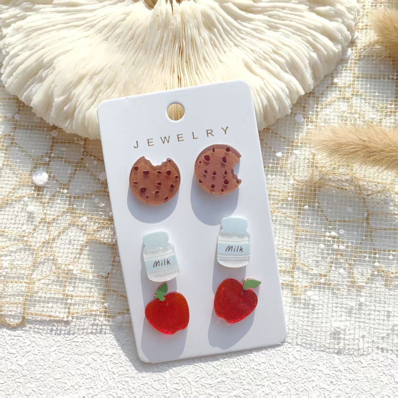 Akrila ģeometriskas auskari, triju gabalu komplekts, vintage retro stils, pavasaris 2024