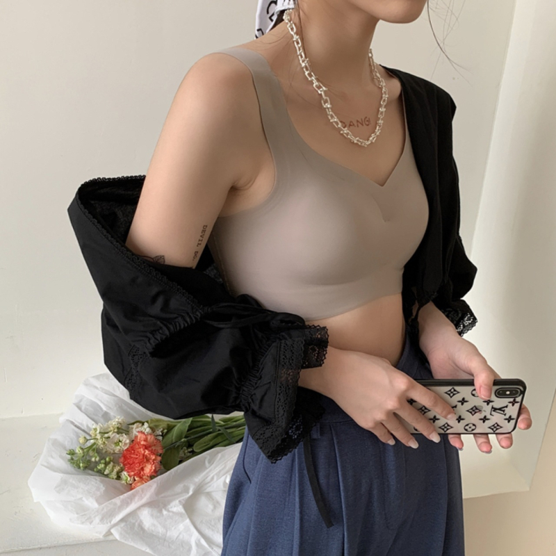 Sutien yoga dintr-un singur piesă, fără cusături, stil vestă, cu cupă 3/4 și cupe groase, respirabil din spandex