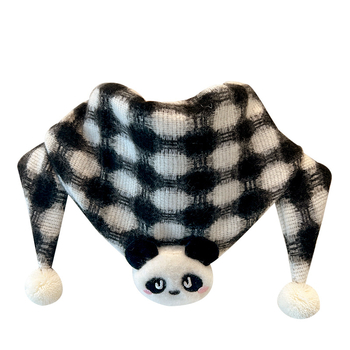 Dječji trokutasti šal, topao i otporan na vjetar, tkana tkanina, karikaturalni uzorak, pogodan za jesen, zimu i proljeće.