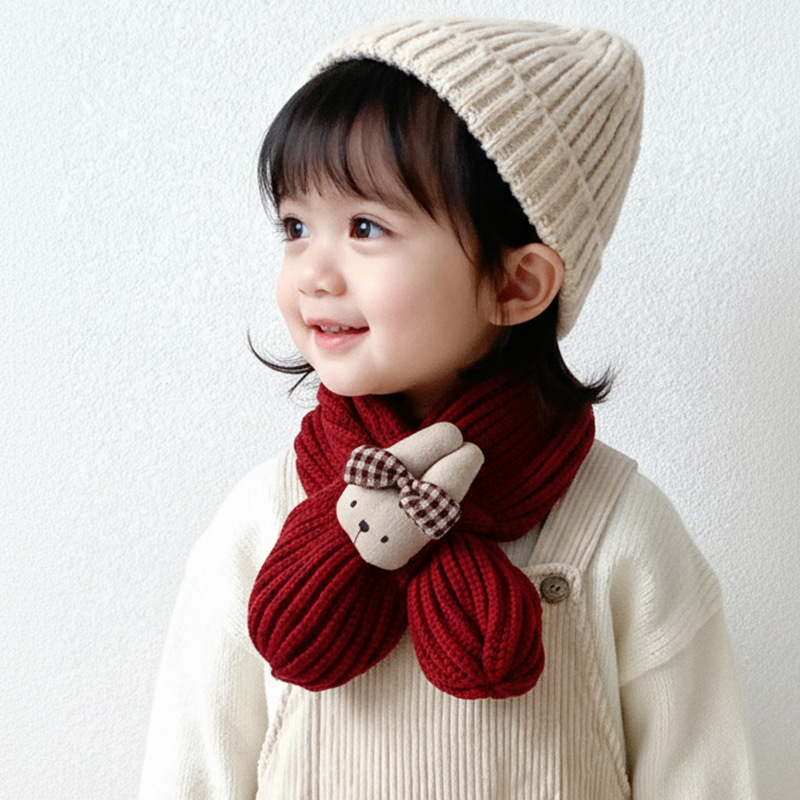 Dječji križno pleteni šal za vrat za jesen i zimu, unisex (Unisex • Jesen/Zima • Križni dizajn • Zvjezdani uzorak)