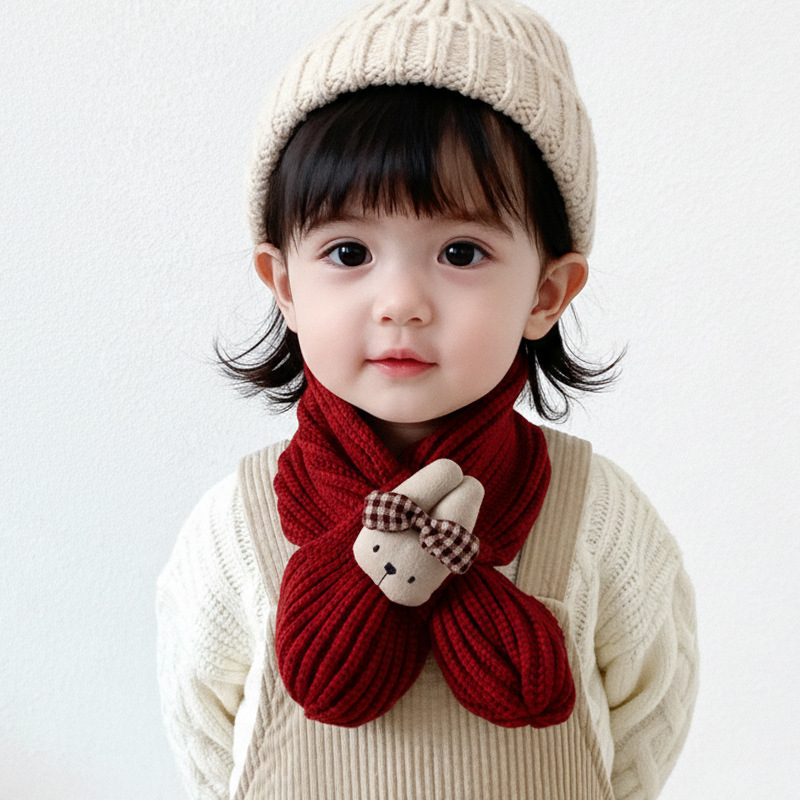 Dječji križno pleteni šal za vrat za jesen i zimu, unisex (Unisex • Jesen/Zima • Križni dizajn • Zvjezdani uzorak)