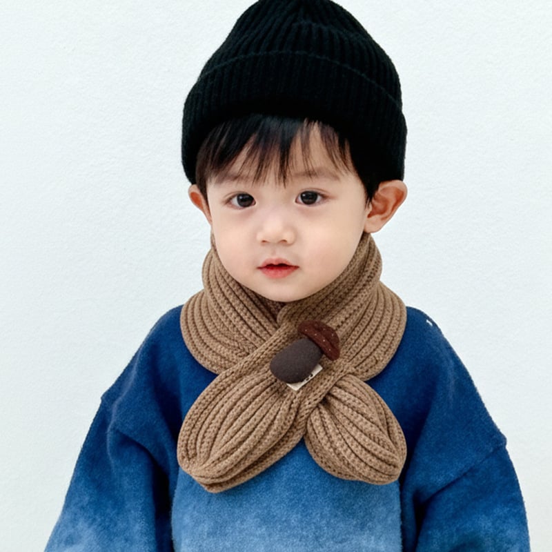 Dječji križno pleteni šal za vrat za jesen i zimu, unisex (Unisex • Jesen/Zima • Križni dizajn • Zvjezdani uzorak)