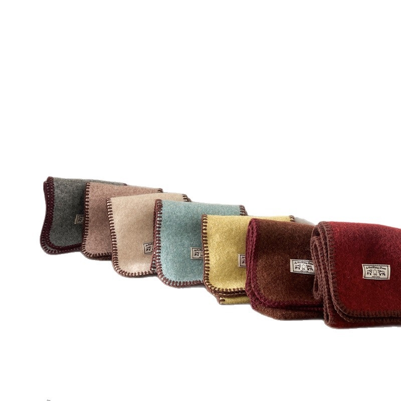 Vuneni šal za djecu, uzorak usklađenih boja, pravokutni oblik, jesen-zima 2025, održava toplinu