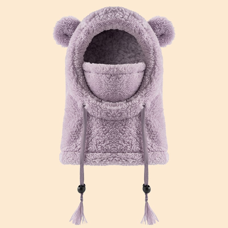 Dječja kapuljača s integriranom maskom i ovratnikom – plišana zimska kapa, otporna na vjetar za skijanje i vožnju biciklom, dob 4-12 godina