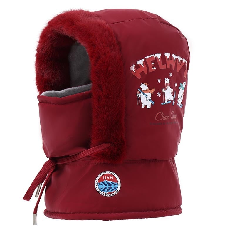 Dječja kapa s kapuljačom za zimu, flis podstava, zaštita vrata, otporna na vjetar, kupolasti oblik s kratkim rubom