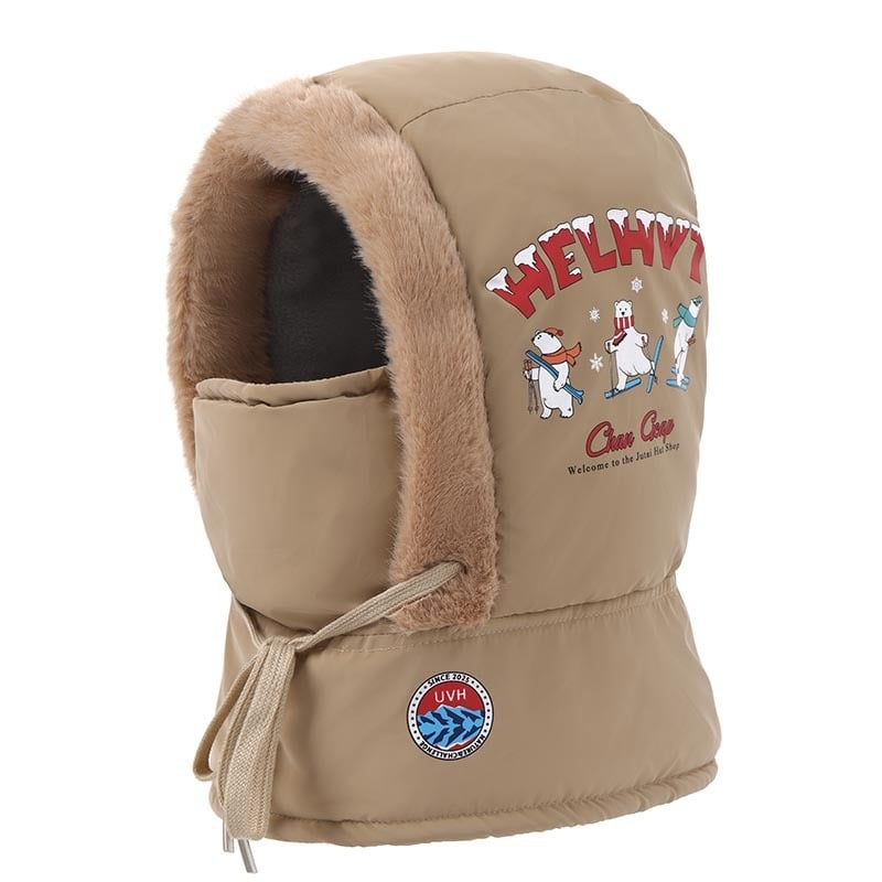 Dječja kapa s kapuljačom za zimu, flis podstava, zaštita vrata, otporna na vjetar, kupolasti oblik s kratkim rubom