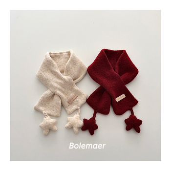 Dječji vuneni šal, pleteni, uzorak crtani, pravokutni oblik, japansko-korejski stil, zima/jesen