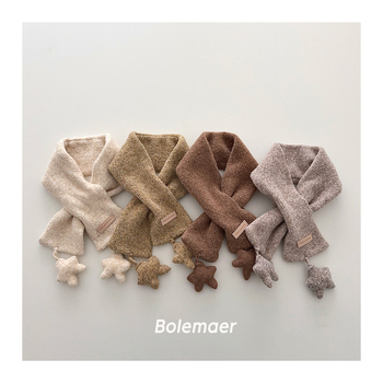 Dječji vuneni šal, pleteni, uzorak crtani, pravokutni oblik, japansko-korejski stil, zima/jesen