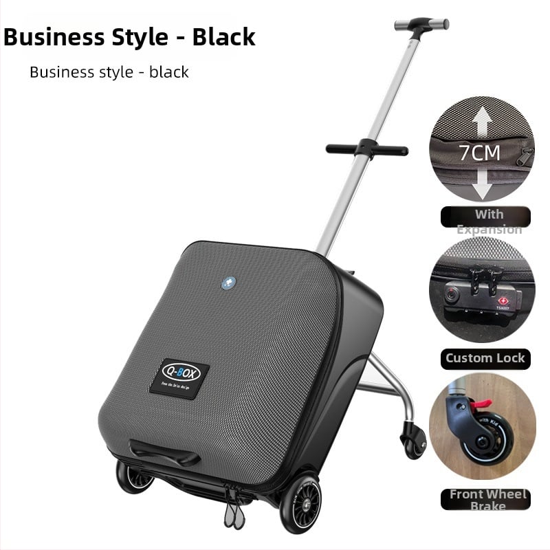 QBOX dječji prtljag za sjedenje na putovanju – otvaranje na zip, TSA kombinacijski lokot, PC materijal, univerzalni kotačići, 4,5 kg