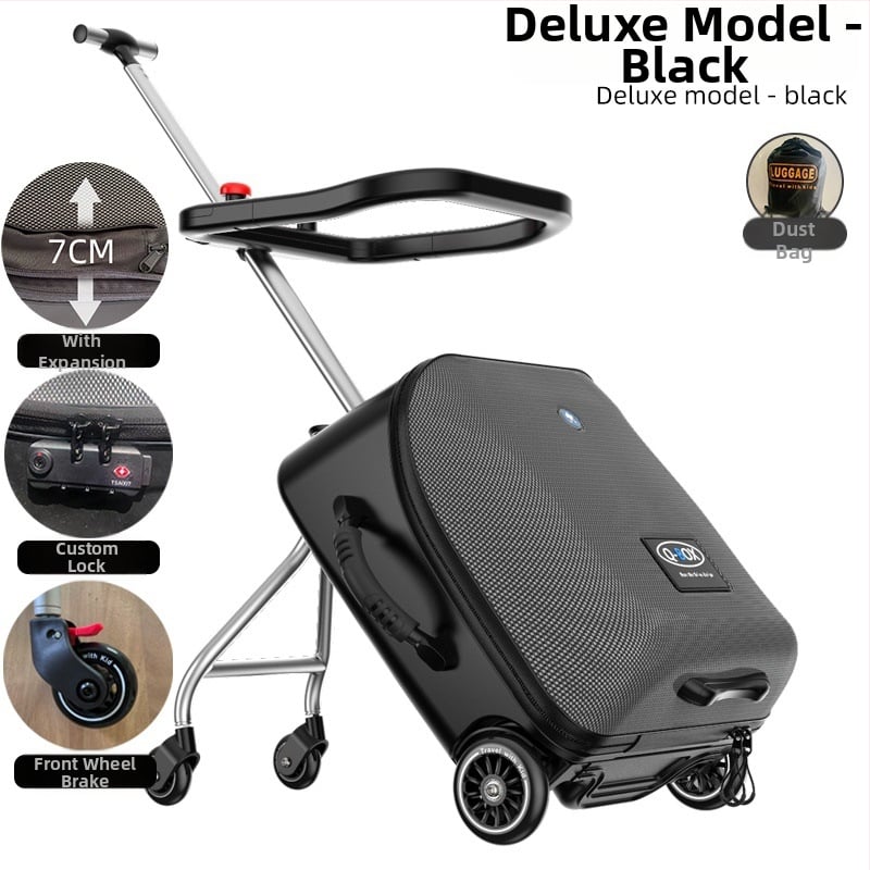 QBOX dječji prtljag za sjedenje na putovanju – otvaranje na zip, TSA kombinacijski lokot, PC materijal, univerzalni kotačići, 4,5 kg