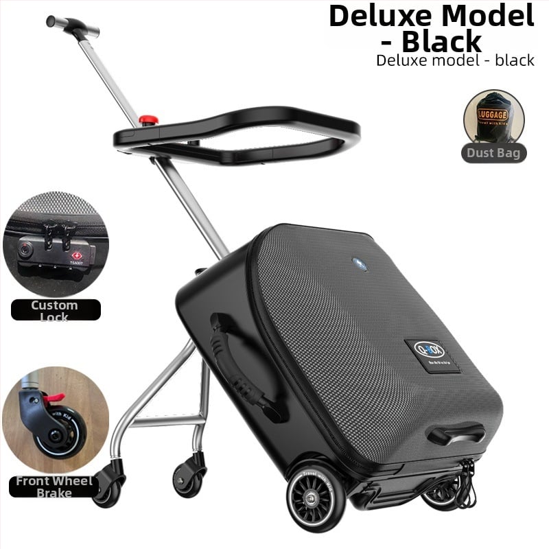 QBOX dječji prtljag za sjedenje na putovanju – otvaranje na zip, TSA kombinacijski lokot, PC materijal, univerzalni kotačići, 4,5 kg