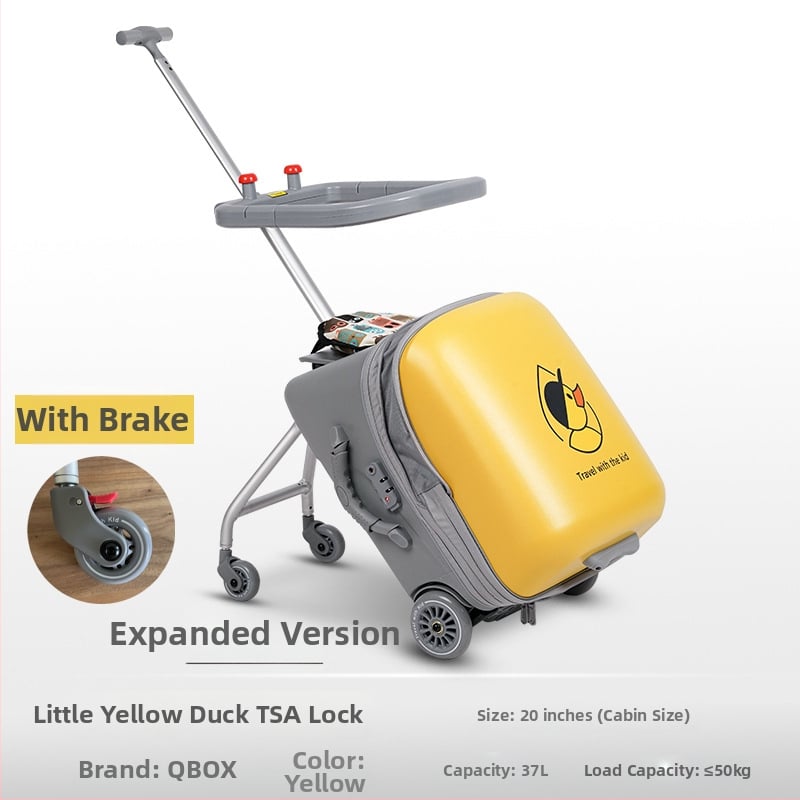 QBOX dječji prtljag za sjedenje na putovanju – otvaranje na zip, TSA kombinacijski lokot, PC materijal, univerzalni kotačići, 4,5 kg