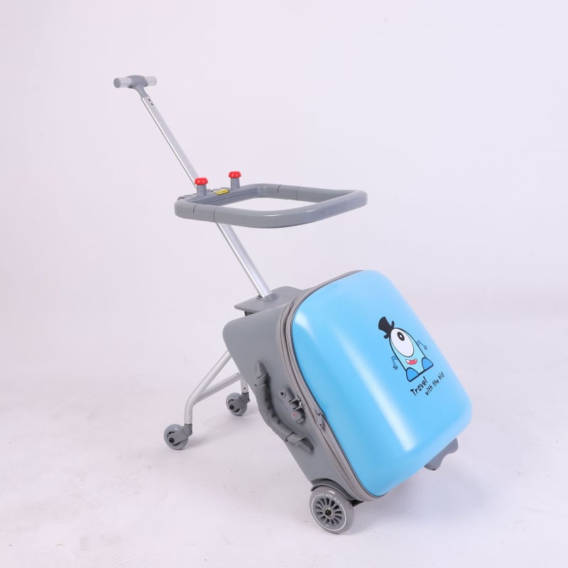 QBOX dječji prtljag za sjedenje na putovanju – otvaranje na zip, TSA kombinacijski lokot, PC materijal, univerzalni kotačići, 4,5 kg