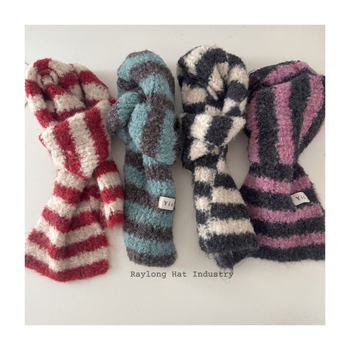 Šal za bebe, vuneni pleteni s prugastim uzorkom, unisex, topao i mekan, svestran srednje duljine