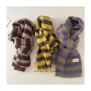 Šal za bebe, vuneni pleteni s prugastim uzorkom, unisex, topao i mekan, svestran srednje duljine