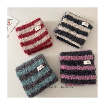 Šal za bebe, vuneni pleteni s prugastim uzorkom, unisex, topao i mekan, svestran srednje duljine