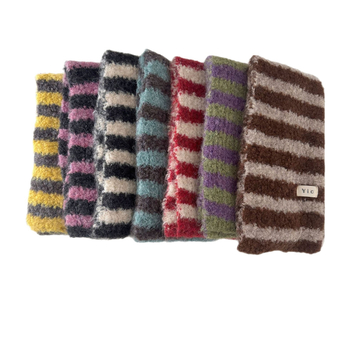 Šal za bebe, vuneni pleteni s prugastim uzorkom, unisex, topao i mekan, svestran srednje duljine