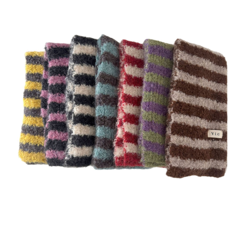 Šal za bebe, vuneni pleteni s prugastim uzorkom, unisex, topao i mekan, svestran srednje duljine