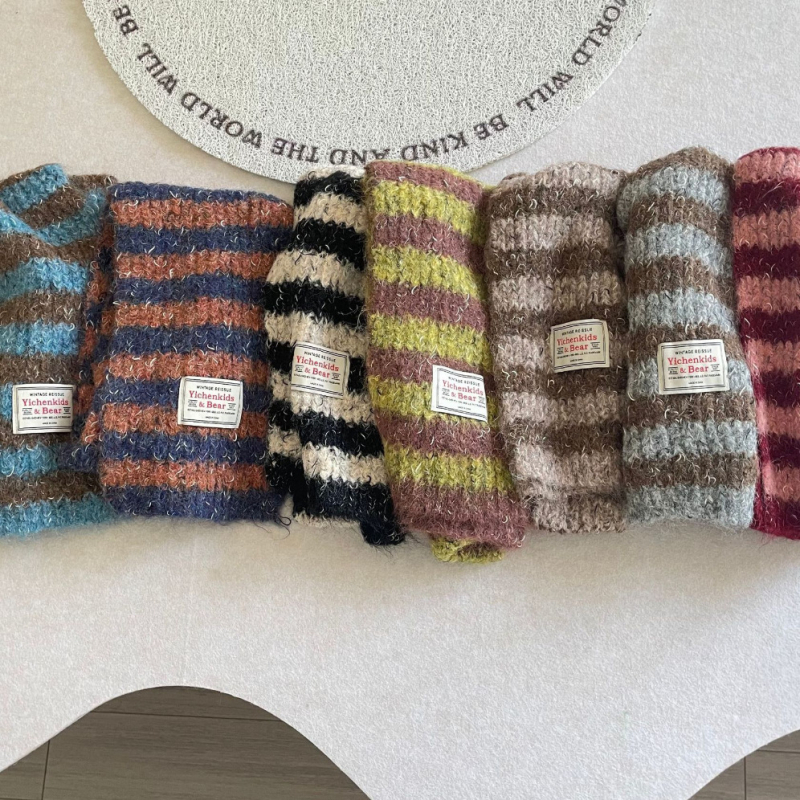 Šal kašmira, prugast uzorak, zadržava toplinu, Zima 2025