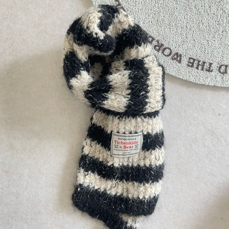 Šal kašmira, prugast uzorak, zadržava toplinu, Zima 2025