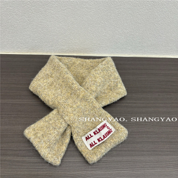 Dječji pleteni šal za zimu, vuna, jednostavna pletena tkanina, jednobojni uzorak, japansko-korejski stil