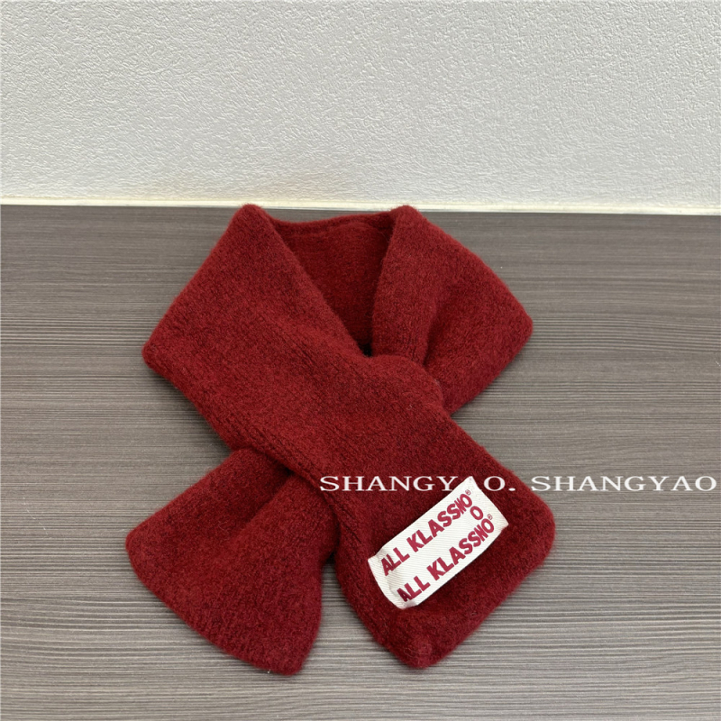 Dječji pleteni šal za zimu, vuna, jednostavna pletena tkanina, jednobojni uzorak, japansko-korejski stil