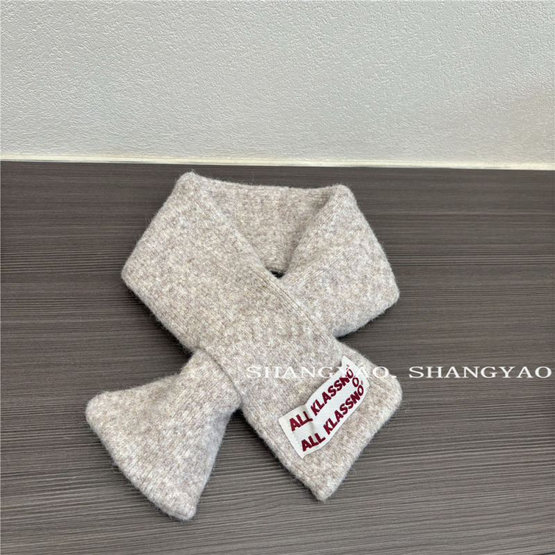 Dječji pleteni šal za zimu, vuna, jednostavna pletena tkanina, jednobojni uzorak, japansko-korejski stil