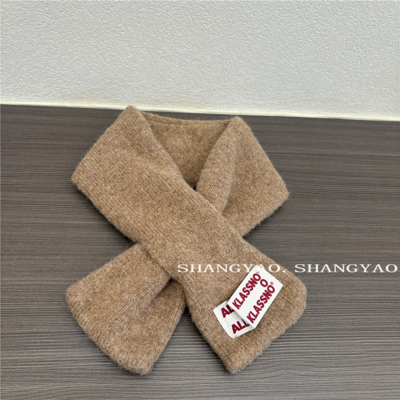 Dječji pleteni šal za zimu, vuna, jednostavna pletena tkanina, jednobojni uzorak, japansko-korejski stil