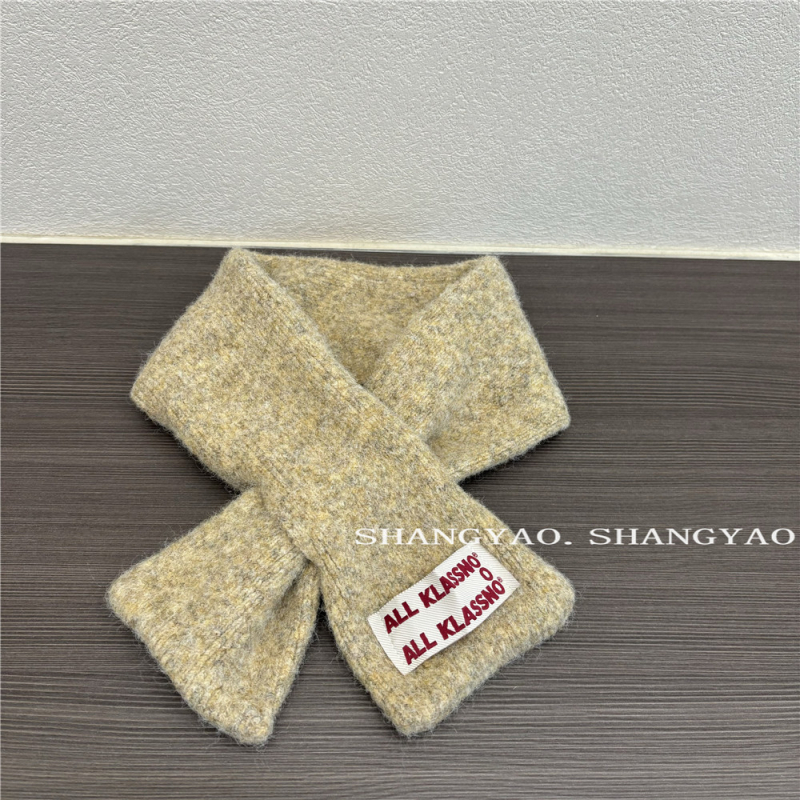 Dječji pleteni šal za zimu, vuna, jednostavna pletena tkanina, jednobojni uzorak, japansko-korejski stil