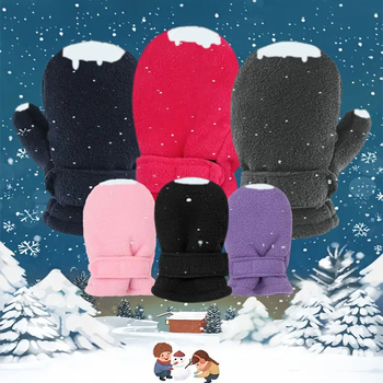 Dječje mitene rukavice od polar flisa, podstavljene, tople, otporne na vjetar, regulirajuće, za jesen-zimu