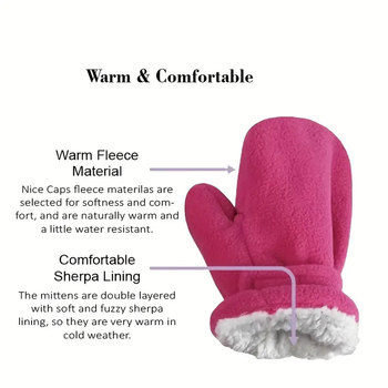 Dječje mitene rukavice od polar flisa, podstavljene, tople, otporne na vjetar, regulirajuće, za jesen-zimu