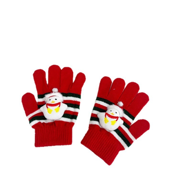 Dječje pletene rukavice s pet prstiju, plišane, crtani uzorak, tople, unisex, za djecu 3–11 godina, zima i jesen