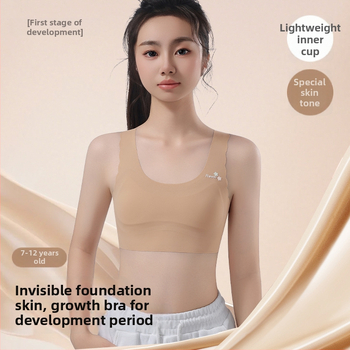 Ice Silk varrás nélküli gyermekeknek sportmelltartó, teljes kosár, zár nélkül, lélegző, Stage 1, 9–13 évesek