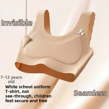 Ice Silk varrás nélküli gyermekeknek sportmelltartó, teljes kosár, zár nélkül, lélegző, Stage 1, 9–13 évesek