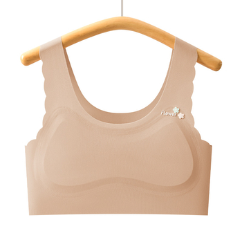 Ice Silk varrás nélküli gyermekeknek sportmelltartó, teljes kosár, zár nélkül, lélegző, Stage 1, 9–13 évesek