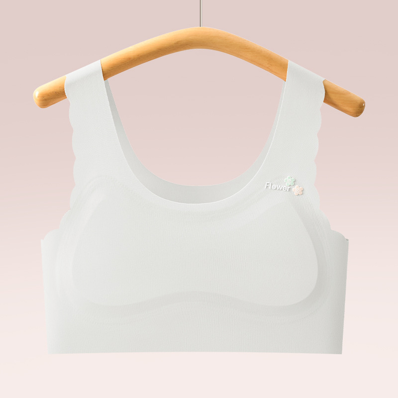 Ice Silk varrás nélküli gyermekeknek sportmelltartó, teljes kosár, zár nélkül, lélegző, Stage 1, 9–13 évesek