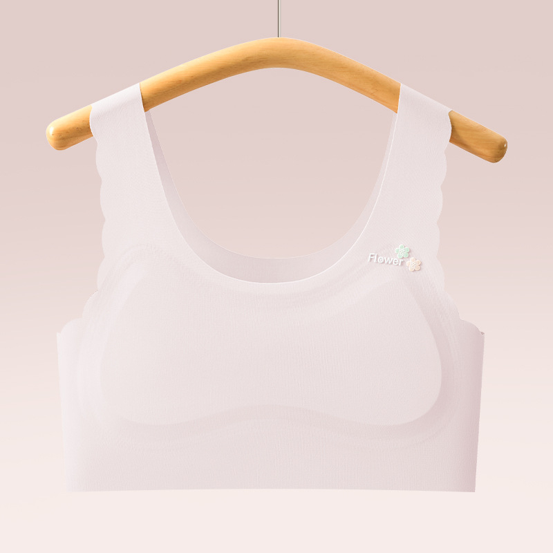 Ice Silk varrás nélküli gyermekeknek sportmelltartó, teljes kosár, zár nélkül, lélegző, Stage 1, 9–13 évesek