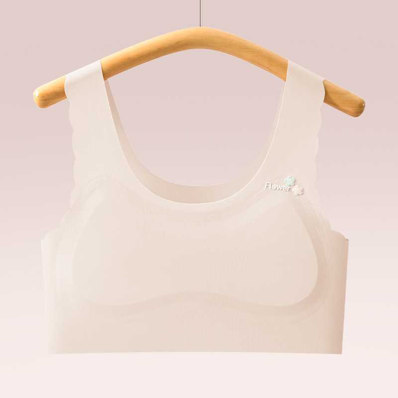 Ice Silk varrás nélküli gyermekeknek sportmelltartó, teljes kosár, zár nélkül, lélegző, Stage 1, 9–13 évesek