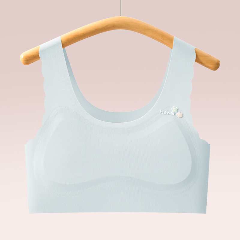 Ice Silk varrás nélküli gyermekeknek sportmelltartó, teljes kosár, zár nélkül, lélegző, Stage 1, 9–13 évesek