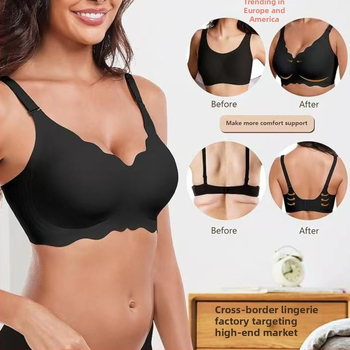 Sutien push-up fără cusur, cu bretele detașabile, cupă 3/4, material nylon cu căptușeală de spandex, Jelly Glue tehnologie