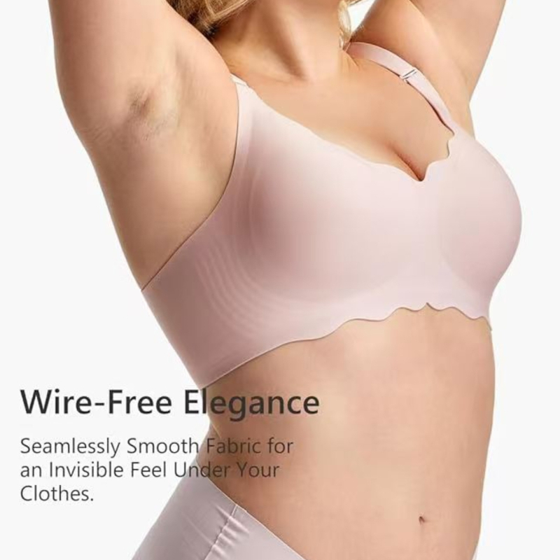 Sutien push-up fără cusur, cu bretele detașabile, cupă 3/4, material nylon cu căptușeală de spandex, Jelly Glue tehnologie