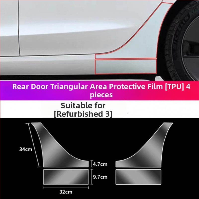 Folie TPU de protecție a ușii din spate pentru Tesla Model Y și Model 3 — compatibilă, garanție de 1 an