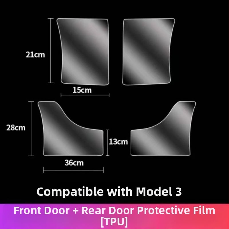 Folie TPU de protecție a ușii din spate pentru Tesla Model Y și Model 3 — compatibilă, garanție de 1 an