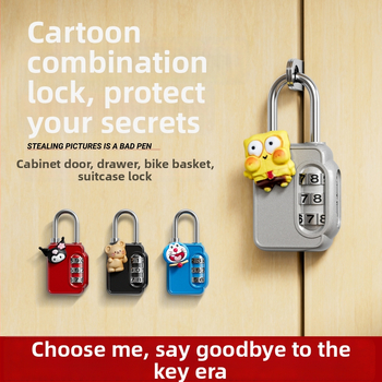 Karikatūras paroles mehāniska aizslēga skapis un bagāžai – cinka sakausējums, slēdzenes stieņa biezums 3.7 mm, stieņa attālums 11 mm, modelis yx-kkmms, mūsdienīgs minimālisma stils