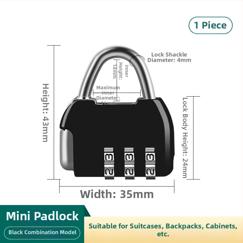 Karikatūras paroles mehāniska aizslēga skapis un bagāžai – cinka sakausējums, slēdzenes stieņa biezums 3.7 mm, stieņa attālums 11 mm, modelis yx-kkmms, mūsdienīgs minimālisma stils